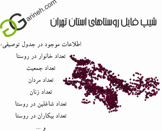 شیپ فایل روستاهای استان تهران