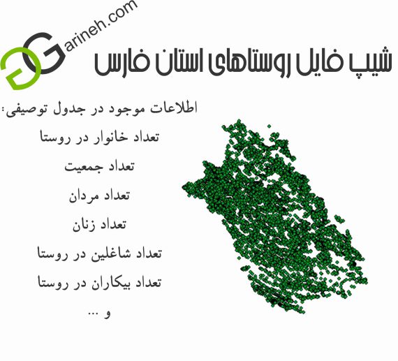 شیپ فایل روستاهای استان فارس