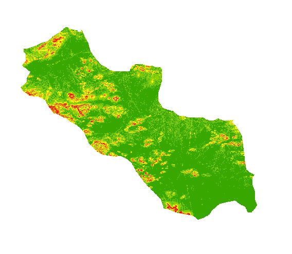 نقشه شیب شهرستان شاهین شهر و میمه - دانلود نقشه شیب شهرستان شاهین شهر و میمه  با کیفیت بالا