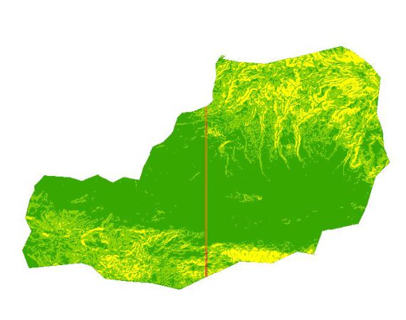 نقشه شیب شهرستان سراب