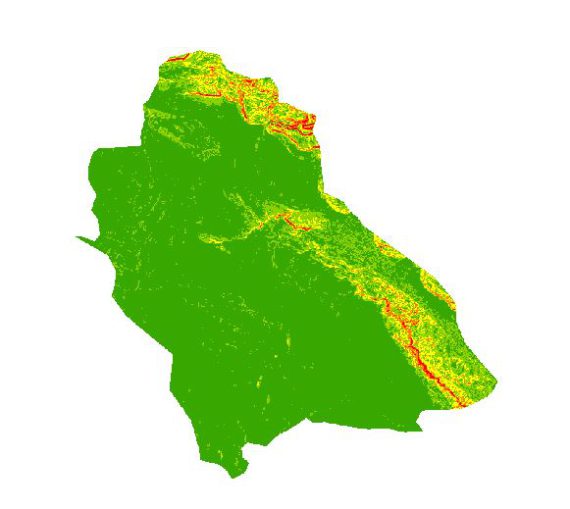 نقشه شیب شهرستان شوشتر
