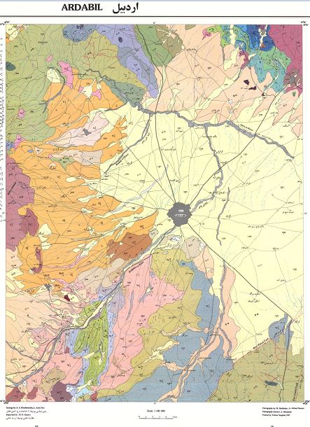 نقشه زمین شناسی ورقه اردبیل